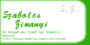 szabolcs zimanyi business card